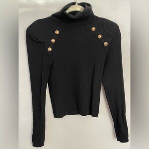 Express - Novelty Turtleneck Sweater with Gold Button Accents - Size S